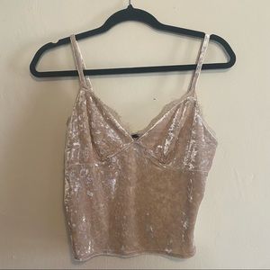 Velvet lace detail tank